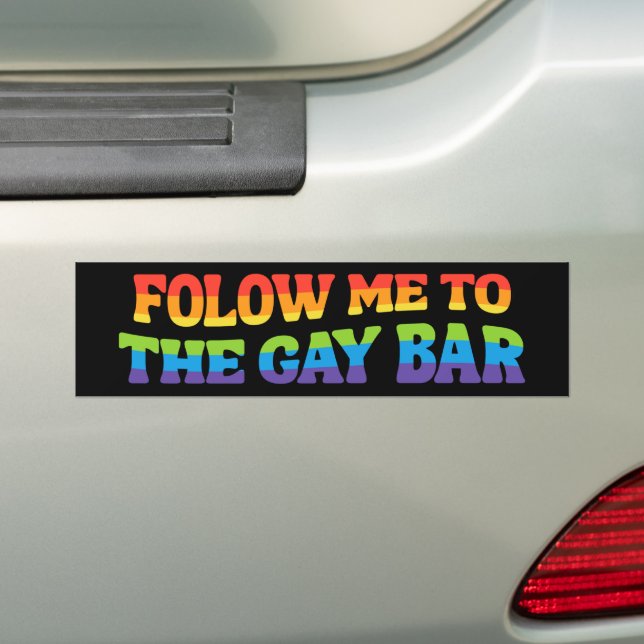 Folgen Sie mir zum Gay Bar LGBT Prix Autoaufkleber (Auf Auto)