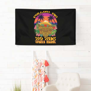 Folgen Sie mir zum Tiki Bar Hawaiian Luau Party Banner