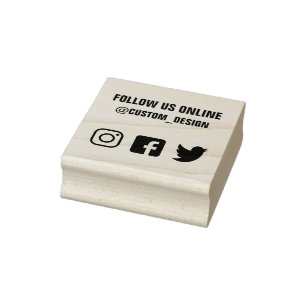 Folgen Sie uns auf der Briefmarke von Social Media Gummistempel