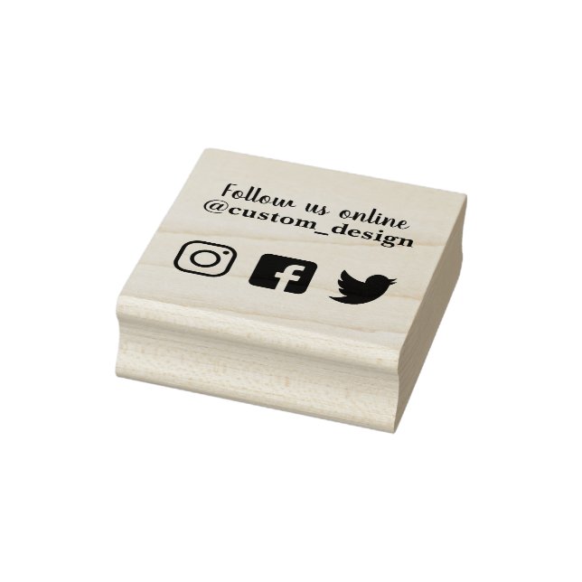 Folgen Sie uns auf der Briefmarke von Social Media Gummistempel (Stempel)