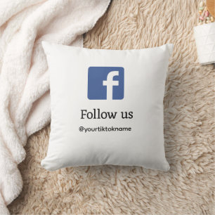 folgen Sie uns facebook Benutzername Social Media Kissen