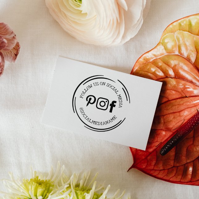 Folgen Sie uns/mich auf Social Media Gummistempel (Von Creator hochgeladen)