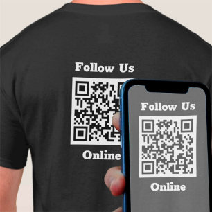 Folgen Sie uns Online-Nachrichten mit QR-Code-T - T-Shirt