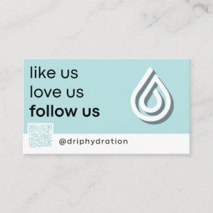 Folgen Sie uns Tropfen Hydration Visitenkarte