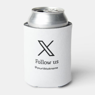 Folgen Sie uns Twitter X Benutzername Social Media Dosenkühler