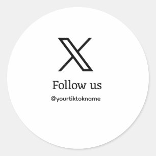Folgen Sie uns Twitter X Benutzername Social Media Runder Aufkleber