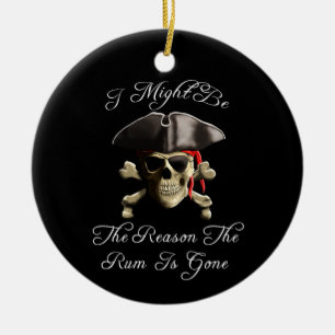 Folgern der Rum ist gegangener Piraten-Schädel Keramik Ornament