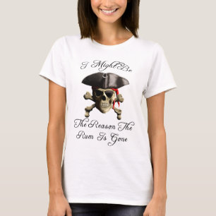 Folgern der Rum ist gegangener Piraten-Schädel T-Shirt