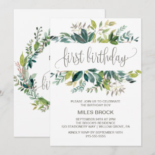 Foliage 1 Geburtstag Einladung