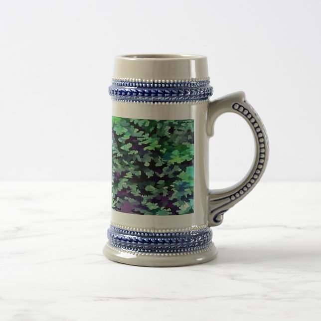 Foliage Abstrakte Pop Kunst in Jade Green und Lila Bierglas (Rechts)