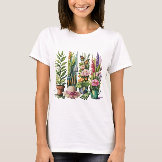 FOLIAGE AND FLORAL GARDENING THEME T-Shirt (Vorderseite)