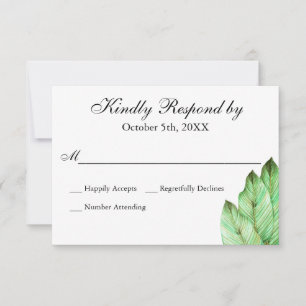 Foliage aquarelle Mariage tropical RSVP