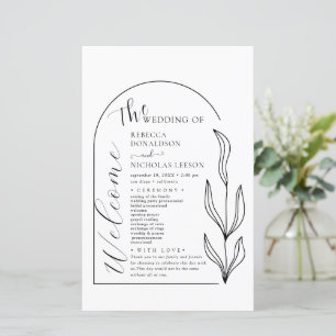 Foliage Arc Texte Script Programme de mariage
