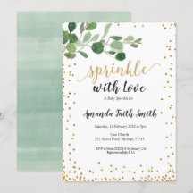 Foliage Baby Sprinkle Card Einladung botanisch