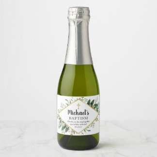 Foliage Cross Mini Sparkling Weinflaschen Etikett
