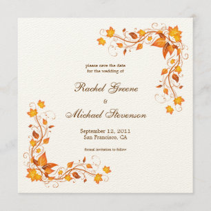Foliage d'automne Enregistrer la date Carte Mariag