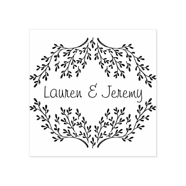 Foliage Elegante Monogramm-Briefmarke Gummistempel (Prägung)
