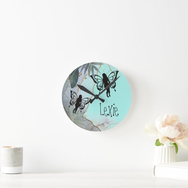 Foliage Fantasy Fairies Runde Wanduhr (Zuhause)