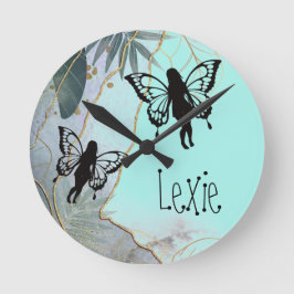 Foliage Fantasy Fairies Runde Wanduhr