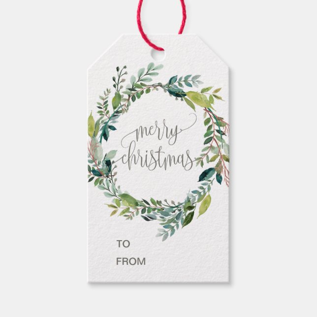 Foliage Frohe Weihnachtsbezeichnung Geschenkanhänger (Vorderseite)