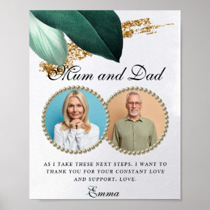 Foliage Glitzer Parents of the Bride Gift Poster