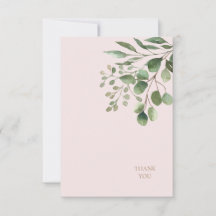 Foliage Gold Text Blush Wedding Vielen Dank
