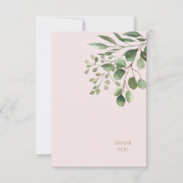 Foliage Gold Text Blush Wedding Vielen Dank Dankeskarte