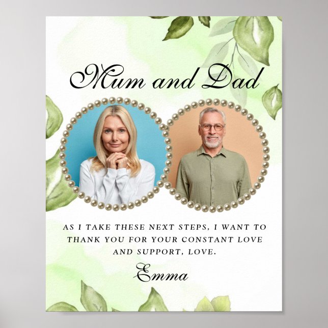 Foliage Greenery Parents of the Bride Gift Poster (Vorne)