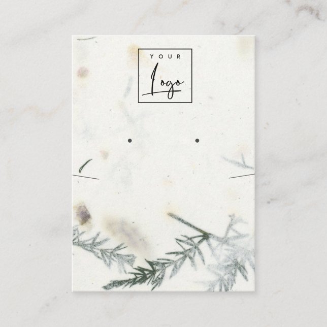 Foliage Handgefertigte Papiertextur mit Fußleiste Visitenkarte (Vorderseite)