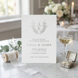 Foliage Leaf Line Art Moderne Hochzeit retten das  Folieneinladung