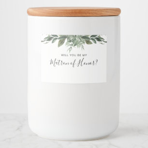 Foliage-Leaf-Rahmen-Bridesmaid-Kerze-Label Lebensmitteletikett