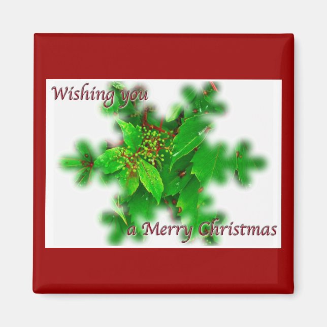 Foliage Merry Christmas Magnet (Vorne)