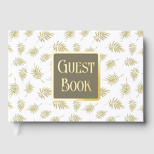 Foliage Muster reale Folie Landhochzeit Gästebuch (Vorderseite)