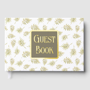 Foliage Muster reale Folie Landhochzeit Gästebuch