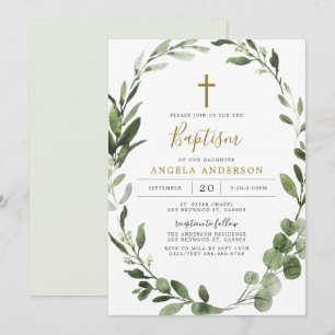 Foliage Verdure Baptême / Invitation Christening