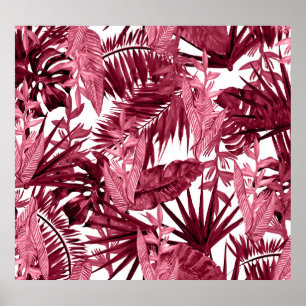 Foliage Wasserfarbe Lila, florenlos. Poster
