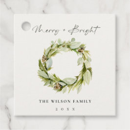 Foliage Winter Wreath Merry & Bright Christmas Hol Geschenkanhänger