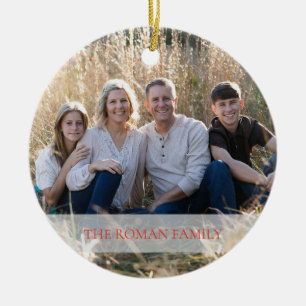 Foliage Wreath Foto Merry & Bright Holiday Keramik Ornament
