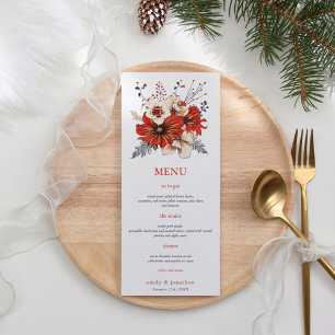 Folial de crème rouge menu Mariage de feuillage