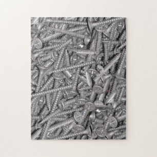 Folie aus silberfarbenen Trockenmauer-Schrauben