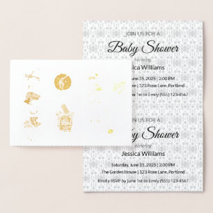Folie-Baby-Shower-Einladung   Elegante Luxus Folienkarte