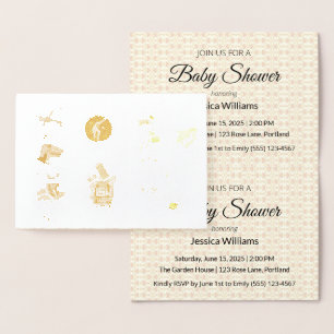 Folie-Baby-Shower-Einladung   Luxuriöse Eleganz Folienkarte