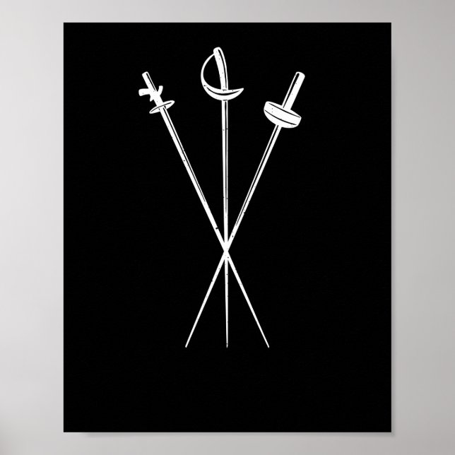 Folie epee Säbel Schwerter umzäunen Schwertkampf Poster (Vorne)
