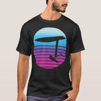 Folie mit elektrischer Tragfolie Retro Sonnenunter T-Shirt