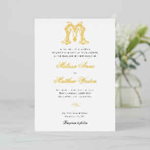Folie-MM-Monogramm oder MM-Logo-Einladung Folieneinladung