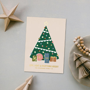 Folien-Retro-Vintage-Weihnachtsbaum-Feiertagskarte Folieneinladung