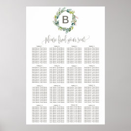 Folienkränze-Monogramm-Sitzdiagramm Poster