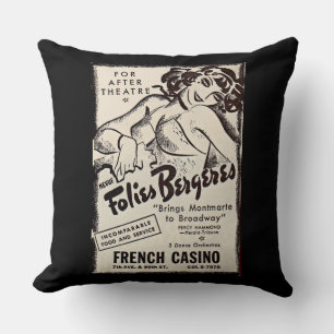 Folies Bergere aus den 30er Jahren und Druck Kissen