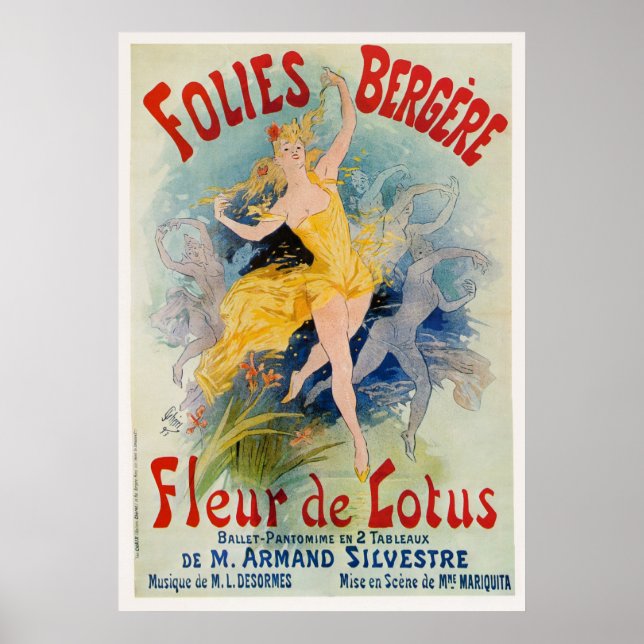 Folies Bergère "Fleur de Lotus" Werbung 1893 Poster (Vorne)