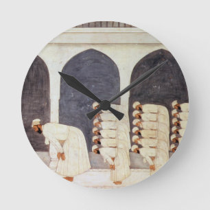 Folio.38a ein Mogulprinz in einer Moschee, die Runde Wanduhr